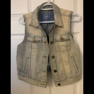 Vintage aged denim vest